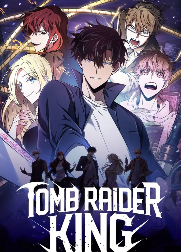 Pôster oficial do anime Tomb Raider King com data de lançamento para julho de 2026